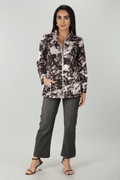 Dark Brown Printed Jacket