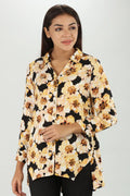 Yellow Floral Printed Shirt