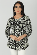 White Floral Rayon Top