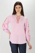 Lilac Embroidered Top