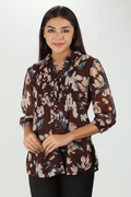 Brown Chiffon Top