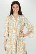 Abstract Peach Marble Kurti