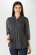 Charcoal Grey Chiffon Top