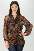 Brown Floral Printed Top