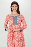 Pink Embroidered Kurti