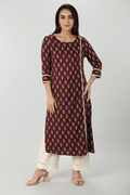 Brown Printed Kurti
