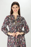 Dark Grey Viscose Dobby Kurti