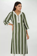 Lacy olive green Kurti
