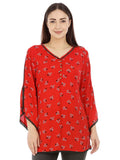 Red Printed Viscose Top