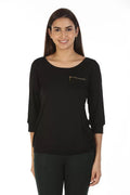 Black Solid T-Shirt Top