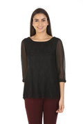 Black Lace Casual Top
