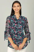 Blue Georgette printed Top