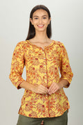 Yellow floral print Shirt