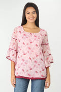 PINK FLORAL PRINTED TOP