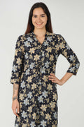 Printed Blue Long Shirt