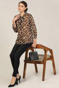 Brown Top with String Tie Neck