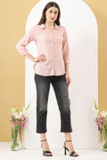 Coral Printed Rayon Shirt with 3/4th Sleeves