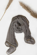 Grey Viscose Chiffon Solid Dupatta