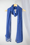 Blue Solid Chiffon Viscose Dupatta