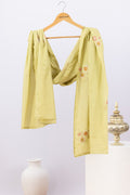 Embroidered Green Cotton Dupatta