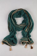 Teal Green Emblished Dupatta