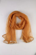 Rust Orange Shimmer Net Ensemble Dupatta