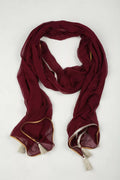 WINE EMBELLISHED CHIFFON DUPATTA