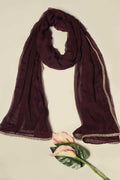 Wine Viscose Chiffon Dupatta
