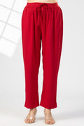 Red Solid Tencel Twill Palazzo