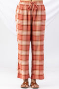 Checked Rust Brush Rayon Twill Winter Palazzo