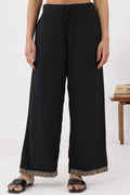 Black Rayon Slub Co-ord Pant