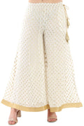White & Gold Georgette Buta Ensemble Palazzo