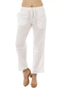 White Solid Cotton Palazzo