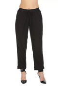Black Solid Viscose Palazzo
