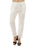 White Solid Viscose Palazzo