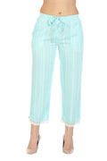 Light Blue Striped Viscose Palazzo