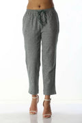 Grey slim fit Palazzo with White Texture