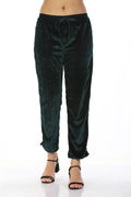 Velvet Lycra Ensemble Palazzos (Green)
