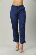 Blue Solid Silk ENSEMBLE Palazzo
