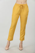 YELLOW ELASTICATED PALAZZO WITH TYING