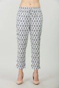 Grey cotton Elastic printed palazzo