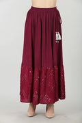 WINE EMBELLISHED SKIRT