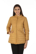 Tafta Jacket with Standing Collar (Mustard)