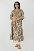 Olive Green Paisley Printed Kurti