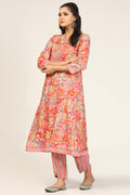 Pink Fusion Mandarin Kurti