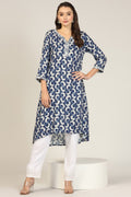 Indigo Blue Rayon A-Line Kurti