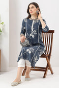 Grey Printed Rayon Kurti with 3/4th Sleeves
