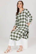 White Winter Kurti in Twill with 3/4th Sleeves