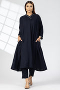 Black Rayon Embroidered Choga Style Kurti