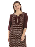 Brown sequence Chiffon Embroidered Ensemble Kurta